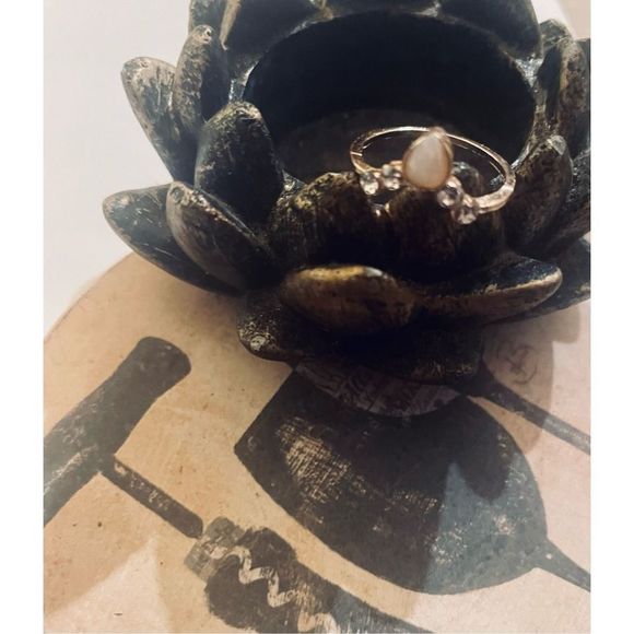 Gold white OPAL BOHO RING - Picture 2 of 5